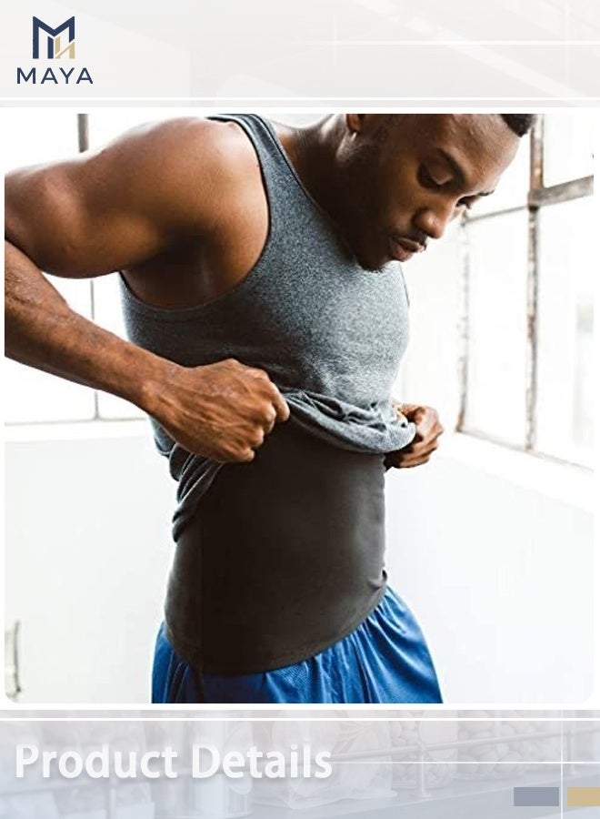 مايا حزام تنحيف الخصر للرجال، لفقدان الوزن، مدرب للبطن، مشد للبطن، حزام ساونا للتنحيف خالٍ من النيوبرين (مقاس كبير - كبير جدًا، أسود) - Image 3